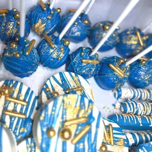 Assorted custom sweets party pack | Ghirardelli chocolate covered Oreos, pretzel rods, cake pops, & rice crispy pops | Treat Table items