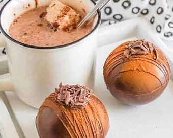 Mexican Hot Chocolate Bombs - LG Gourmet Ghirardelli Hot Cocoa Bombs w/ Rich & Creamy Caliente Chocolate Ganache. Spanish Cinnamon + spice