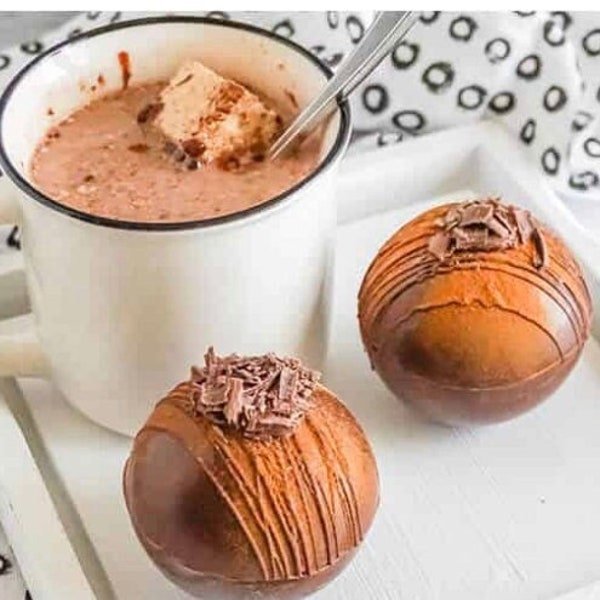 Mexican Hot Chocolate Bombs - LG Gourmet Ghirardelli Hot Cocoa Bombs w/ Rich & Creamy Caliente Chocolate Ganache. Spanish Cinnamon + spice