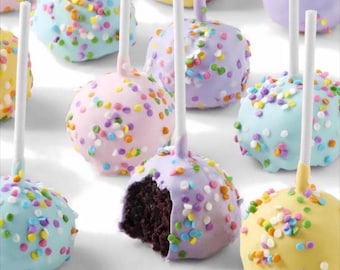 Gourmet Ghirardelli Chocolate Cake Pops: Spring Pastel Sprinkles