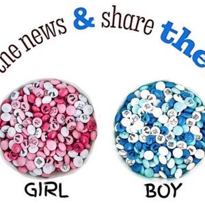 Gender Reveal Breakable Chocolate Heart | HUGE 6x6 gourmet Ghirardelli heart w/pink or blue candy | Pregnancy announcement | Baby Shower image 8