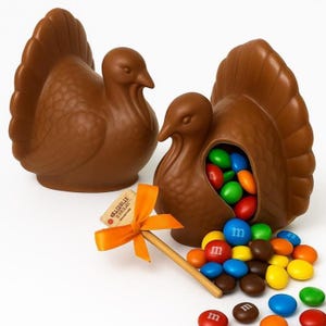 Breakable Chocolate Turkey (2pack) – Thanksgiving Classroom Treat with Candy & Wooden Mallet – Fall Party Favor for Students or Teachers