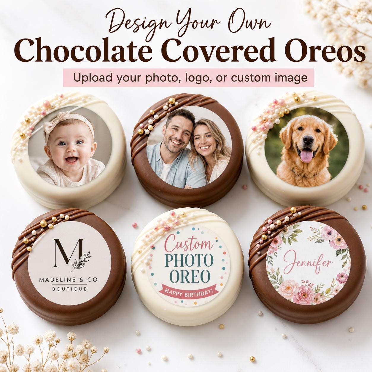 Custom Photo Chocolate Covered Oreos, Personalized Cookies, Logo Oreos ...