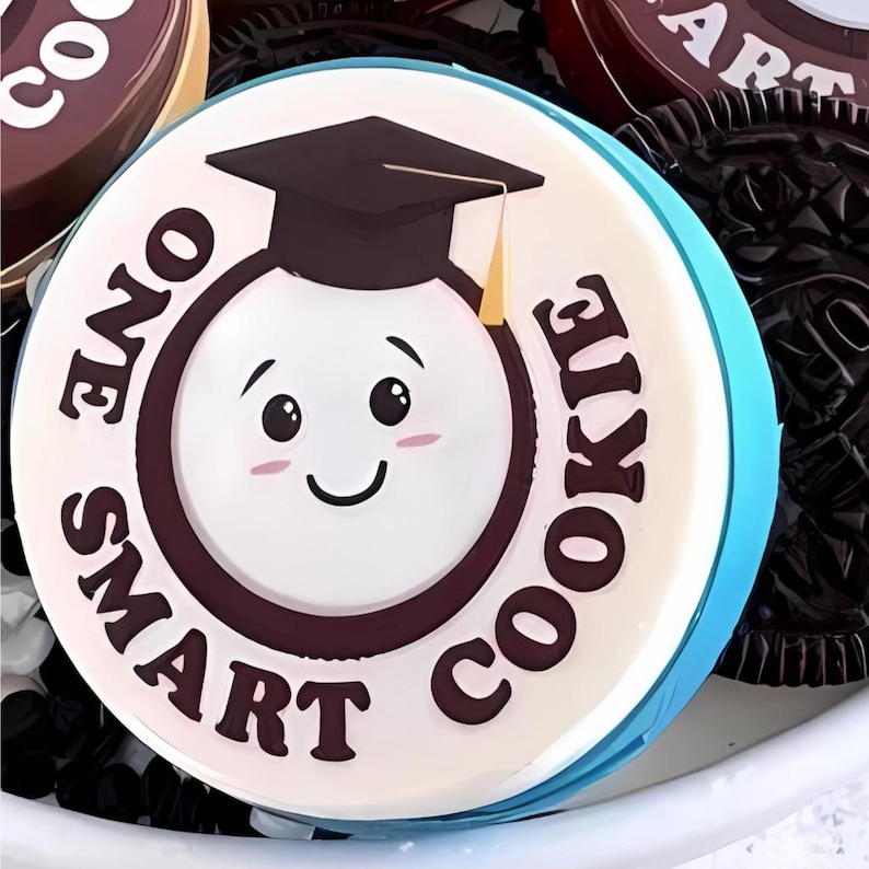 Graduation chocolate covered Oreos | double stuffed & double dipped in Ghirardelli chocolate. Graduation party, treat table, GRAD gift image 1