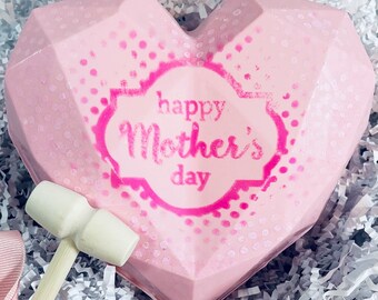 Mothers Day Breakable Heart ~ HUGE 6x6 gourmet Ghirardelli chocolate filled w/ TRUFFLES ~ Smash w/ hammer ~ add custom note! #1 on ETSY!!