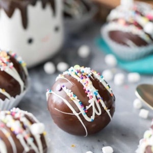 Gluten Free Hot Chocolate Bombs. Gourmet Ghirardelli  - Hot Cocoa Bombs with Rich & Creamy Chocolate Ganache - BEST on ETSY! ~