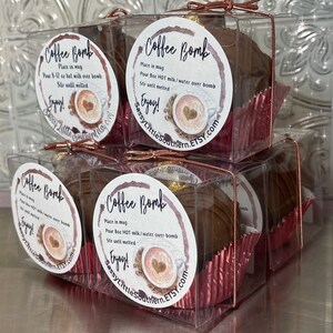 Mocha Coffee Bombs | Assorted Holiday flavor 6-pack | Gourmet Ghirardelli chocolate | Individually boxed w/ bows | Bestseller Etsy gift | Bild 8