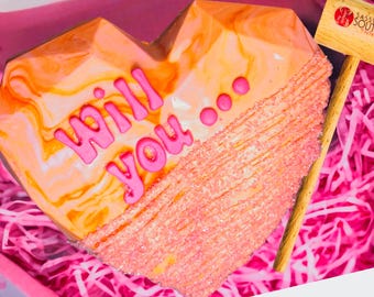 Bridesmaid Proposal | Breakable Chocolate Heart | Flower Girl | Smash Heart w/ Hammer | TikTok Insta Trending | Maid of Honor | BESTSELLER!
