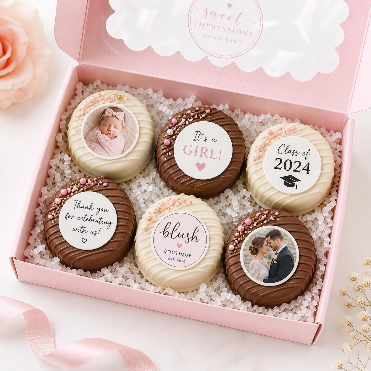 Custom Photo Chocolate Covered Oreos, Personalized Cookies, Logo Oreos ...
