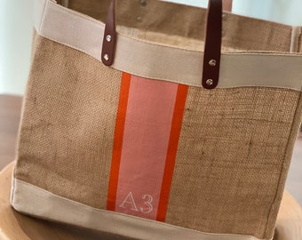Custom Jute Bag, Beach Bag, Monogram Bag, Market Tote, Gift for Her, Market Tote Bag, Jute Tote bag, Shopping Bag, Burlap Bag, Bridesmaid