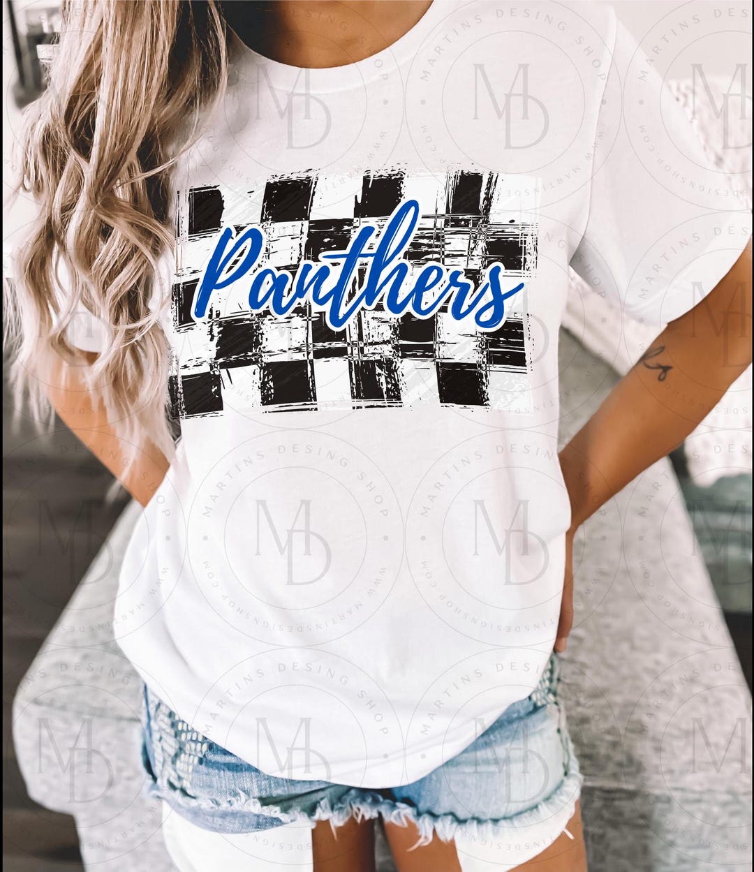 Panthers Checkered Digital Design| Panthers Shirt | School Designs ...