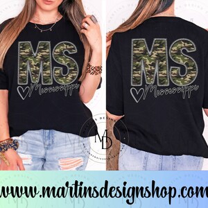 Camo Mississippi faux broderi png, camo png, delstat png, populära skjortdesigner, trendig sublimering, digital nedladdning, Mississippi digitalt bild 2