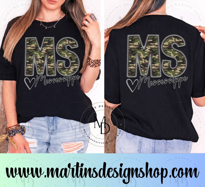 Camo Mississippi faux broderi png, camo png, delstat png, populära skjortdesigner, trendig sublimering, digital nedladdning, Mississippi digitalt bild 2