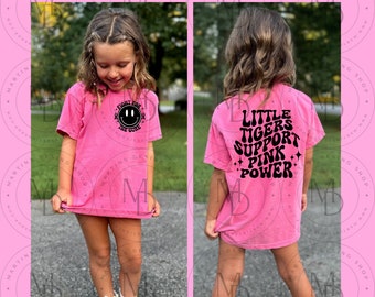 Little Tigers Support Pink Power Digital Design| Tigers Pink Out Shirt | Tigers SVG, Popular, Trendy | Sublimation | Digital Download
