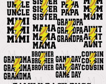 Family Pack Softball, Softball png, Softball Stitch, Softball png, Softball Themed, Game Day Family Pack Softball
