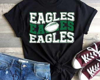 Eagles Football Wavy Digital Design| Eagles Football Shirt | School Designs | Eagles SVG, Popular, Trendy | Sublimation | Digital Download