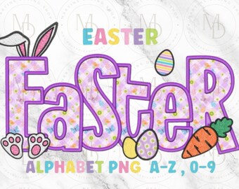 Easter Alphabet Letters PNG Bundle,Easter doodle alpha 3D,Easter Sublimation Design, Easter Font PNG,,Easter Day Designs, Easter Bunny alpha