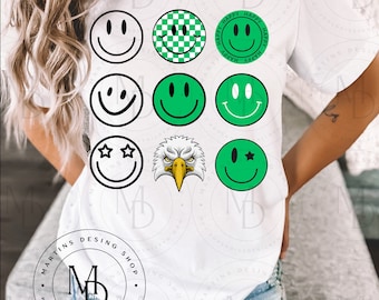 Eagles Smiley Face Digital Design| Eagles Shirt | School Designs | Eagles SVG, Popular, Trendy | Sublimation | Digital Download