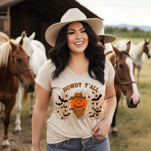 Howdy Yall Pumpkin Designs, Digital Design, Sublimation Design, Halloween Shirt, Fall Shirt, Fall PNG, Halloween PNG, Pumpkin PNG