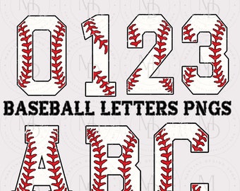Baseball Numbers, Baseball png, Baseball Stitch, Baseball font png, Baseball Themed Numbers, Numbers that look like baseballs