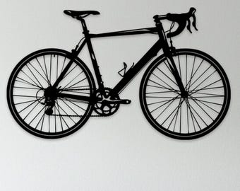 Oversized Bicycle Metal Wall Art, Modern Sports Bike Wall Decor, Outdoor Road Bike Wall Sign, Bicycle Garage Decor, Cycling Gift for Him