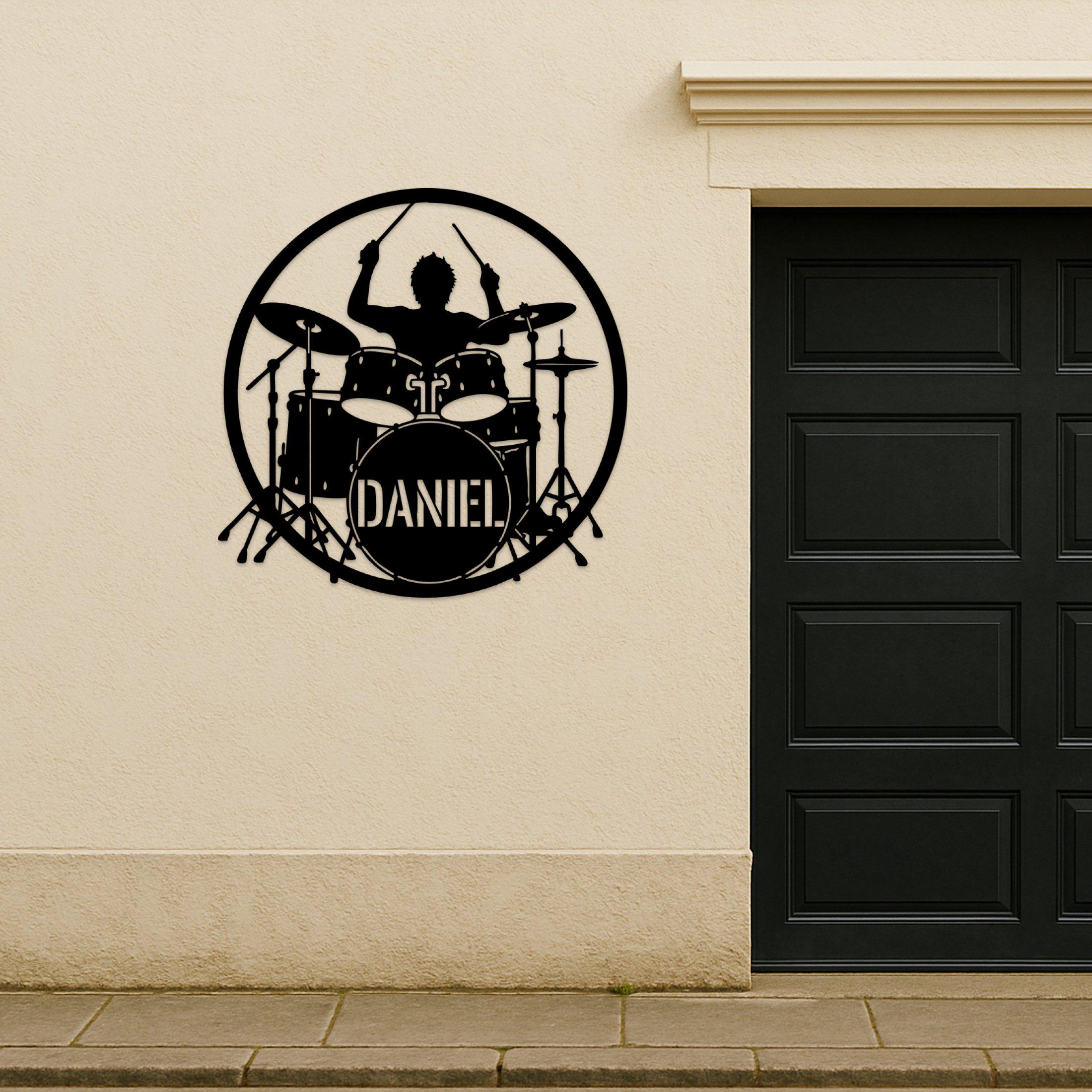 Drummer Sign Custom Drummer Metal Wall Art, Drum Set Garage Decor, Music Room Wall ...