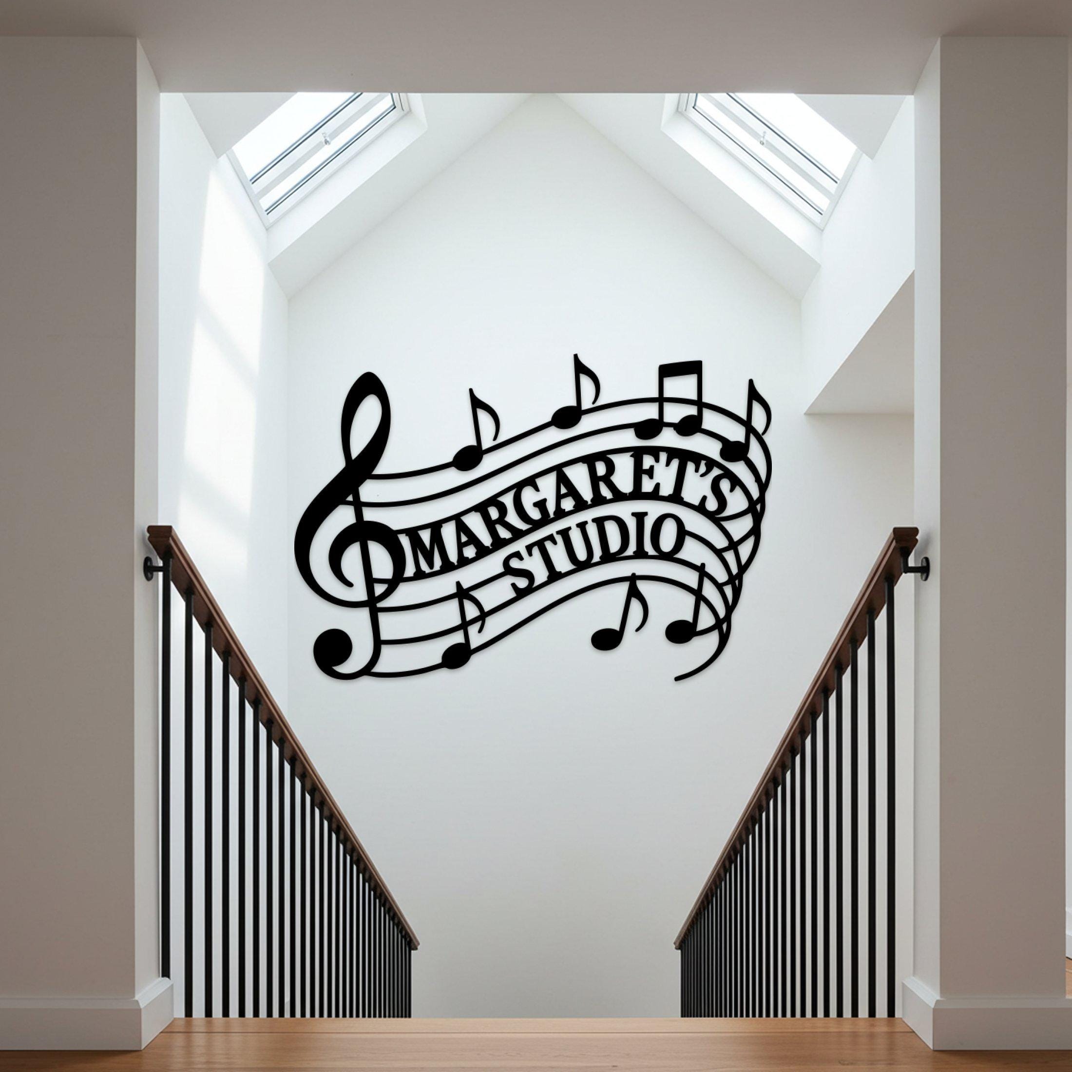 Custom Music Notes Metal Wall Art, Personalized Treble Clef Metal Decor ...