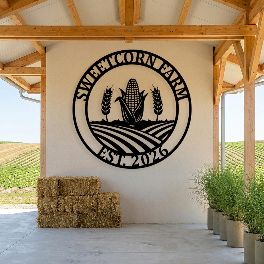 Custom Corn Farm Metal Sign, Personalized Cornfield Wall Art, Outdoor ...