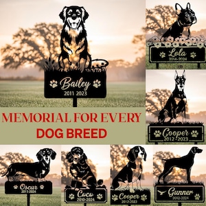 Golden Retriever Memorial Garden Stake, Custom Dog Grave Marker for Yard, Personalized Outdoor Metal Pet Tribute Sign, Gift for Dog Lovers