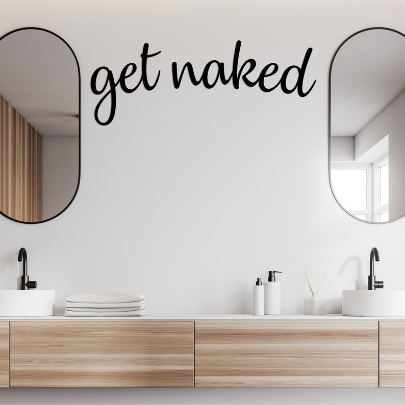 Playful and Stylish Wall Art: Get Naked
Above Bed Artwork: Create a Relaxing Atmosphere
Provocative Metal Sign: Perfect for Couples
Your Space, Your Rules: Get Naked Just Kidding