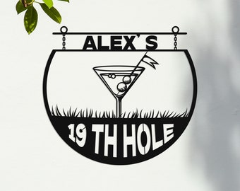 Custom Golf Metal Sign, Personalized Welcome Golf Club Sign, 19th Hole Sign,Golf Wall Art, Golf Lover's Gift