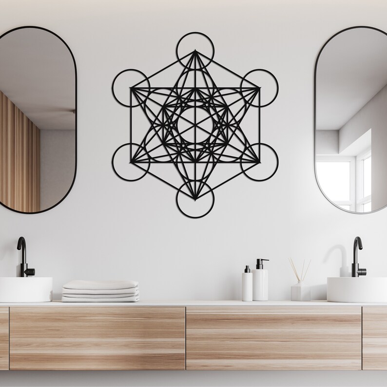 Metal Metatron Cube Wall Decor, Metatron Cube Wall Art, Metatron's Cube