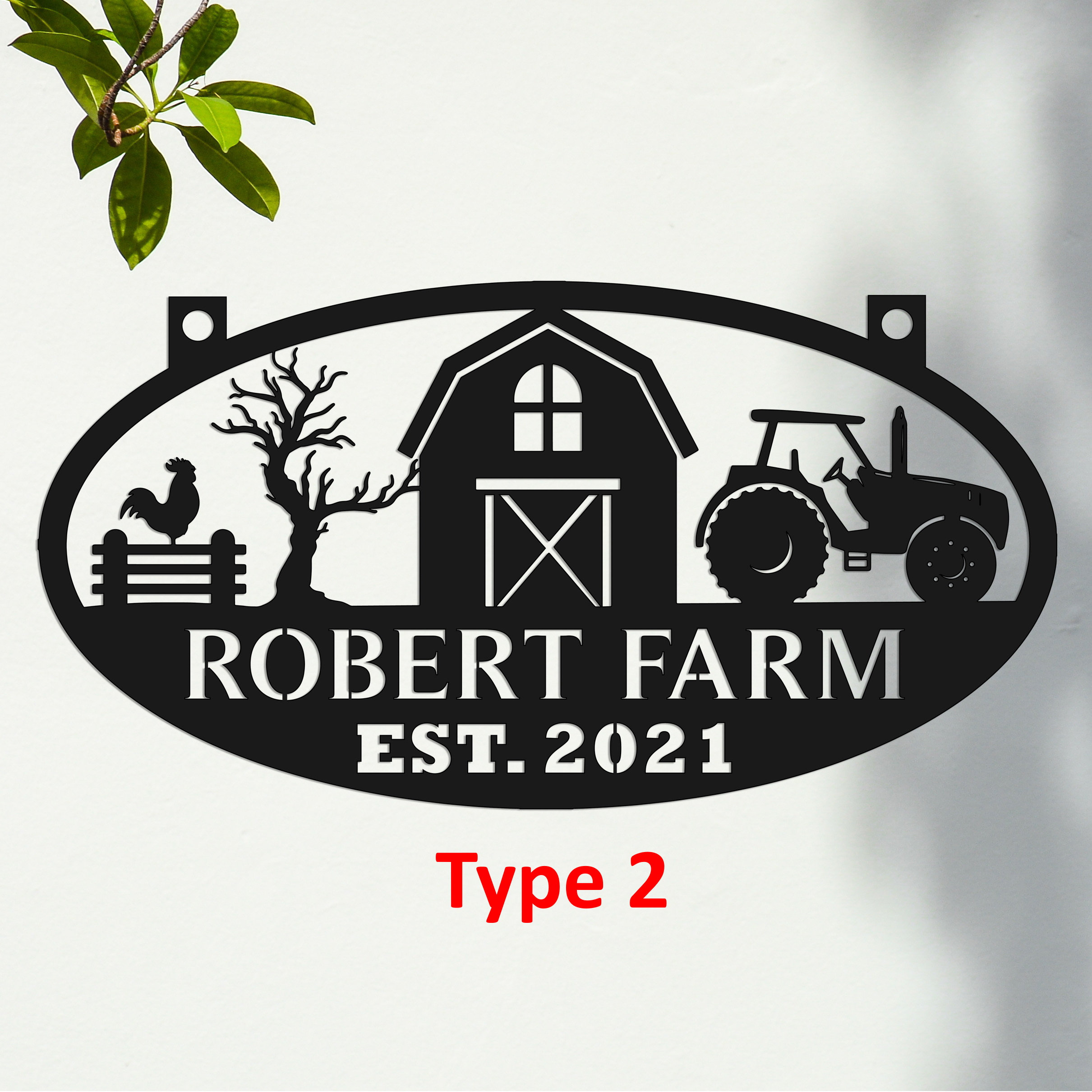 Personalized Farmhouse Sign With Name, Custom Modern Farmhouse Metal