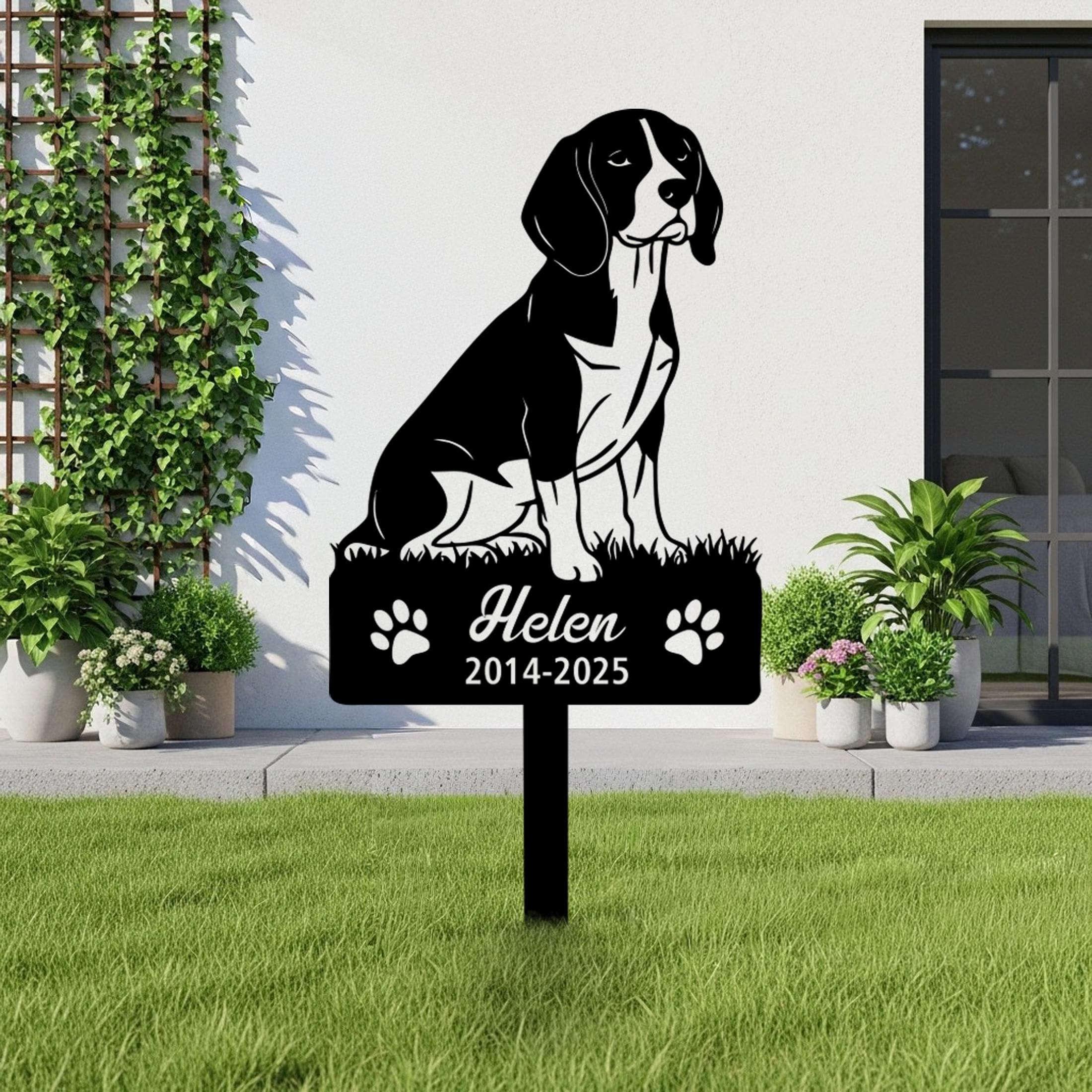 Custom Beagle Memorial Garden Stake, Personalized Dog Remembrance Sign ...