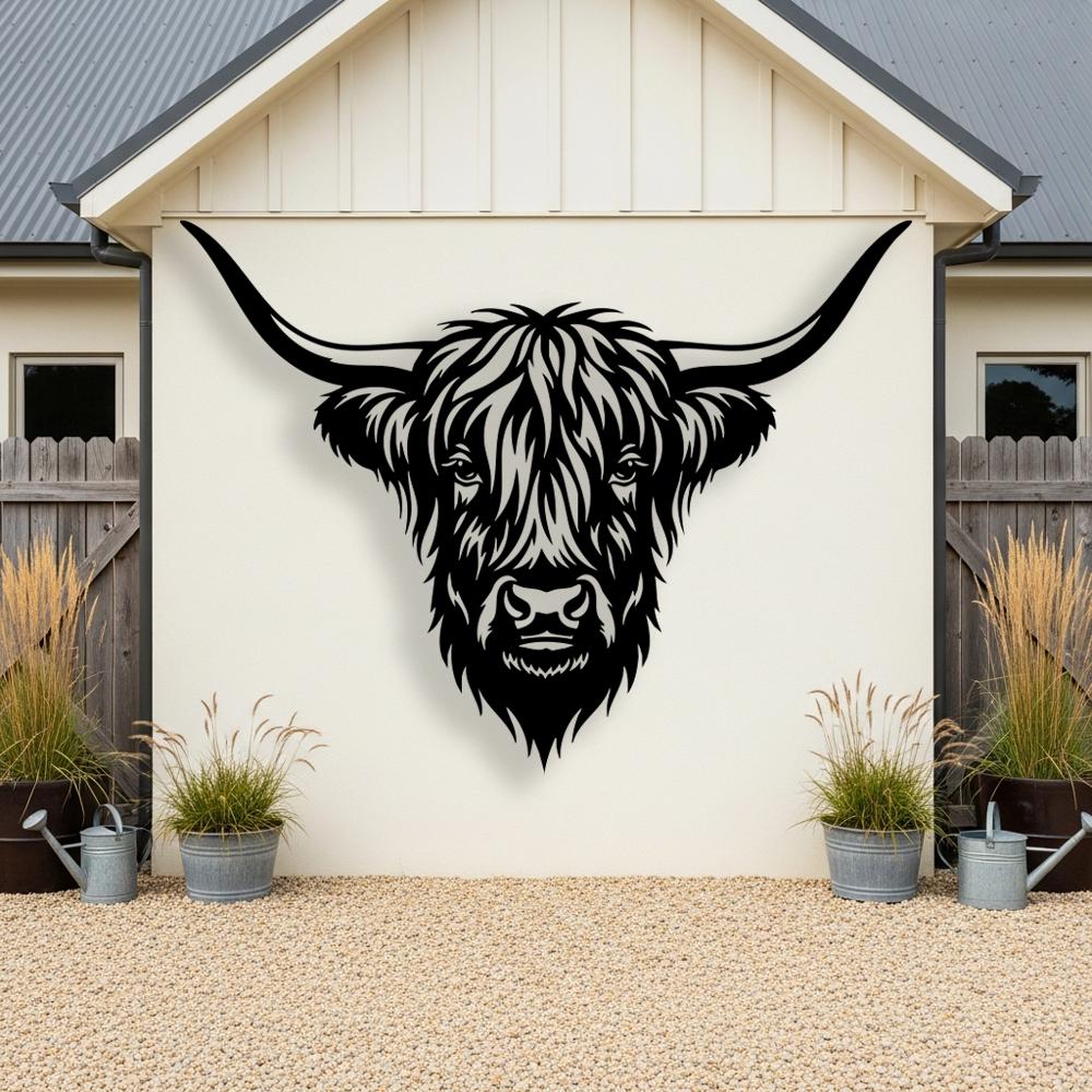 Shitafe Highland Cow Wall Art | Houten voordeur bord | land boerderij kunst, koe badkamer decor, hoogland koe deur decoratie voor eetkamer, slaapkamer