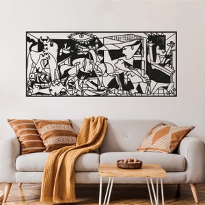 Decoración de pared de Metal de Pablo Picasso Guernica, arte de pared de Metal de Guernica, letrero de pared de Metal de Guernica, decoración de pared de salón moderna