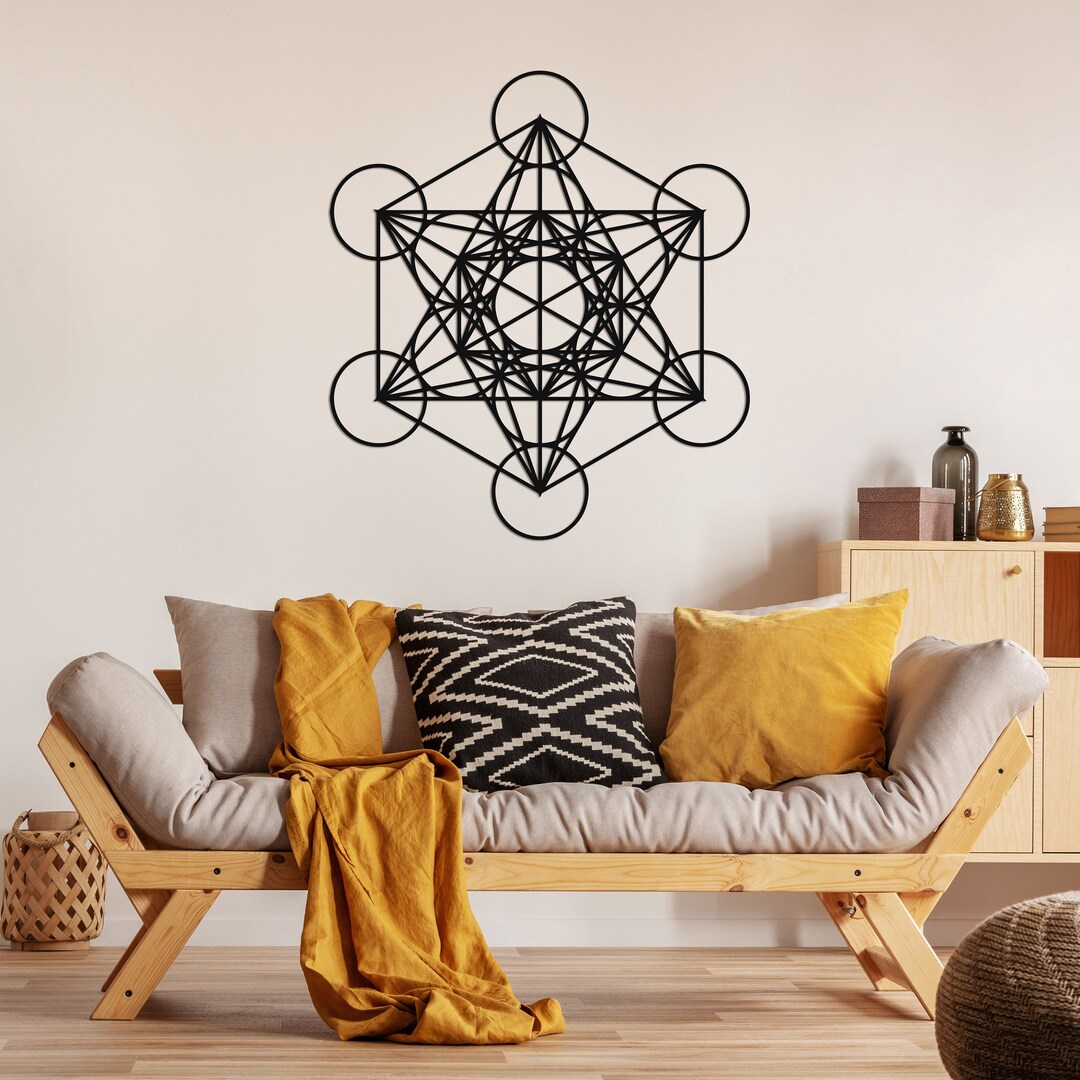 Metal Metatron Cube Wall Decor, Metatron Cube Wall Art, Metatron's Cube