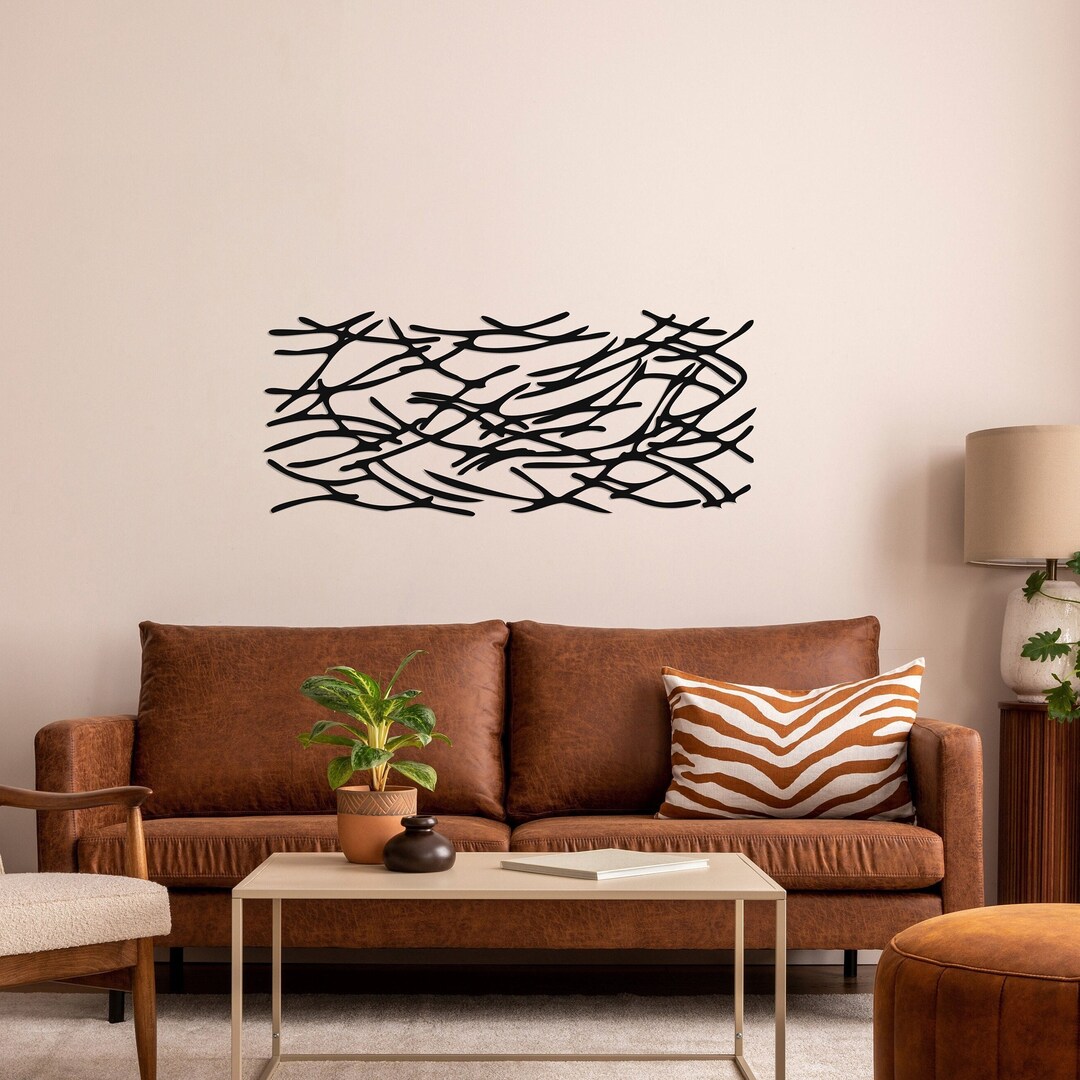 Abstract Line Metal Wall Art Modern and Cool Home Decor - Etsy