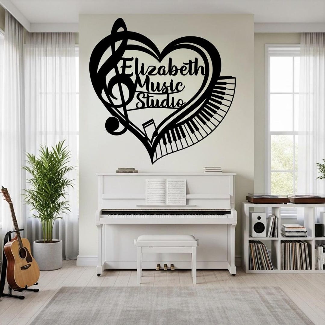 Studio Name Sign Music Studio Name Metal Sign, Piano Studio Name Wall Sign, Custom Music ...