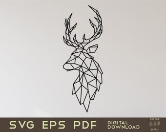 Geometric Deer SVGPNGJPG File