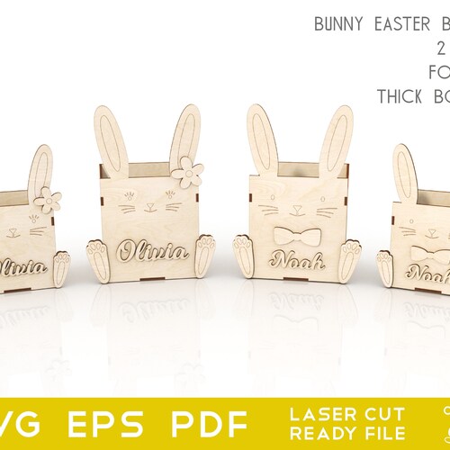 Easter Bunny Basket SVG & DXF Laser Cutting File Etsy