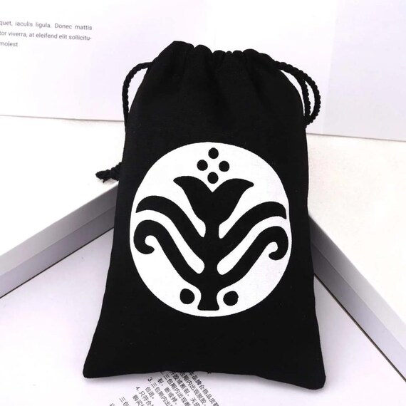 Set of 10 Custom Black /White cotton bags with Black colored ribbon Dust  Cover Storage Bags Purified 100% Cotton with Drawstring Pouch