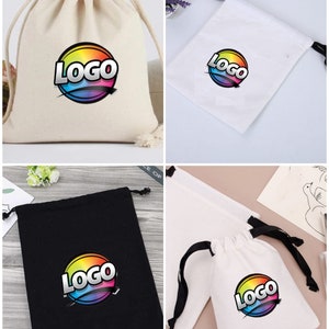 Made in the USA 3x4 inch Natural Cotton Muslin Drawstring Bags image 9