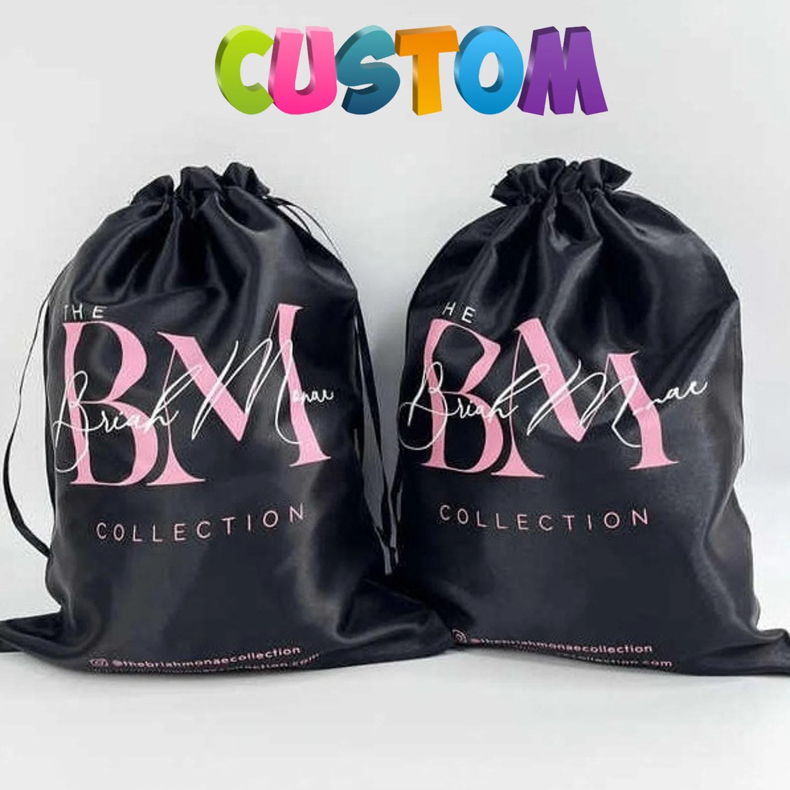 100pcs Satin Drawstring Bags Custom Dust Bags Jewelry Package Pouch Personalized Your Logo Printed Wholesale Product Package Gift Wrap