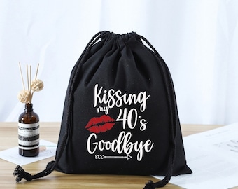 20-50 Kissing My 40's Goodbye Birthday bags, Lips Birthday bags, Goodbye 40, 40th Years