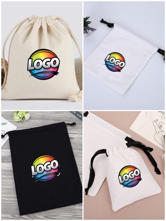 White Cotton Business Logo Dust Cover Storage Bags Purified Cotton With  Drawstring Pouch for Handbags Purses Pocketbooks Shoes Dust Bags 