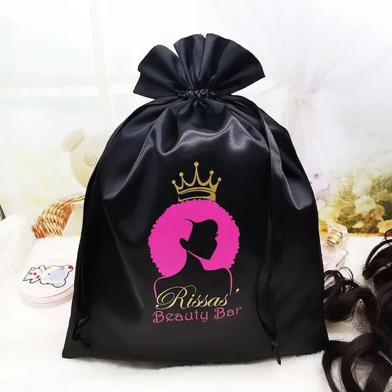 SATIN SILK JEWELLERY POUCH BLACK W/GOLD SATIN SILK JEWELLERY POUCH BLACK W/GOLD