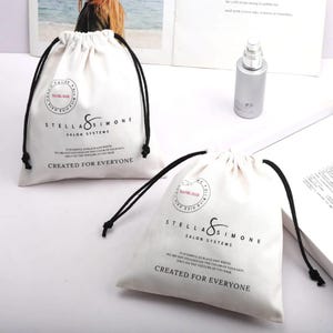 Made in the USA 3x4 inch Natural Cotton Muslin Drawstring Bags image 6