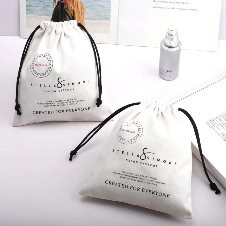 Made in the USA 3x4 inch Natural Cotton Muslin Drawstring Bags image 6