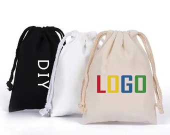 100 Organic Cotton Drawstring Bag, Personalized Jewelry Packaging Pouch, Eco Friendly Gift And Favor Bag, Bulk Natural Cotton Fabric Bags